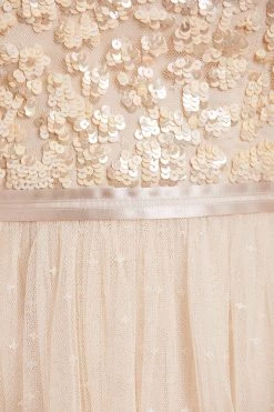 Needle & Thread Holding LTD Amalie Bodice Long Sleeve V-Neck Midi Dress All - Womenswear