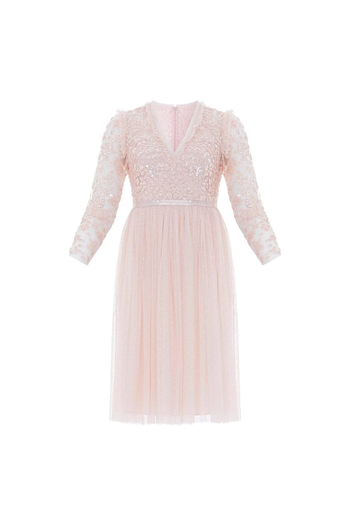 Needle & Thread Holding LTD Amalie Bodice Long Sleeve V-Neck Midi Dress All - Womenswear 2 Needle & Thread Holding LTD Amalie Bodice Long Sleeve V-Neck Midi Dress All - Womenswear