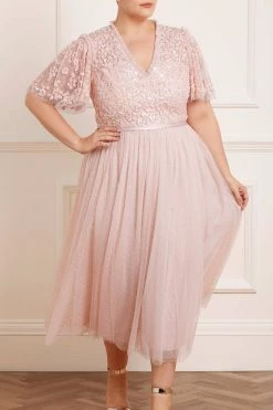 Needle & Thread Holding LTD All - Womenswear Amalie Bodice Short Sleeve V-Neck Ballerina Dress