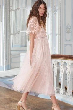 Needle & Thread Holding LTD All - Womenswear Amalie Bodice Short Sleeve V-Neck Ballerina Dress