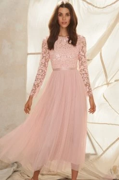 Needle & Thread Holding LTD All - Womenswear Amalie Bodice Long Sleeve Ankle Gown