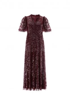 Needle & Thread Holding LTD Amalie Sequin V-Neck Ballerina Dress