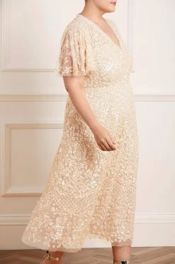 Needle & Thread Holding LTD Amalie Sequin V-Neck Ballerina Dress