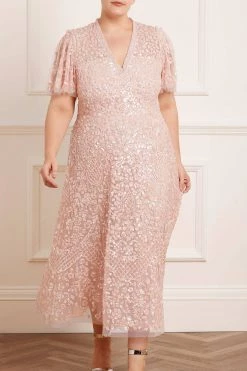 Needle & Thread Holding LTD Amalie Sequin V-Neck Ballerina Dress