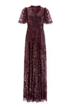 Needle & Thread Holding LTD Amalie Sequin V-Neck Gown