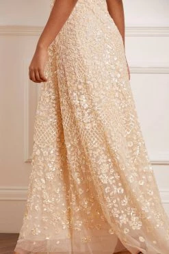 Needle & Thread Holding LTD Amalie Sequin V-Neck Gown All - Womenswear