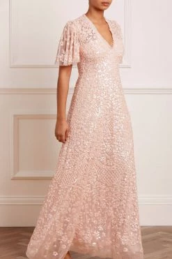 Needle & Thread Holding LTD Amalie Sequin V-Neck Gown