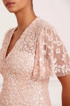 Needle & Thread Holding LTD Amalie Sequin V-Neck Gown