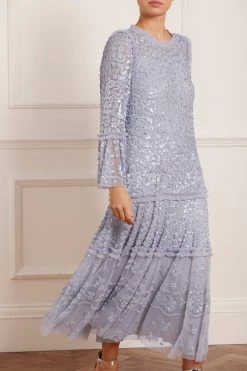Needle & Thread Holding LTD Annie Sequin Tiered Ankle Gown