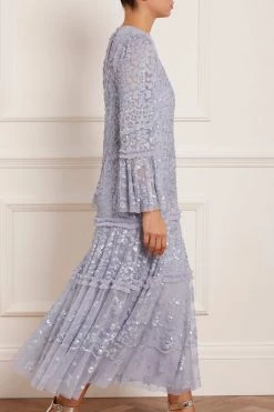 Needle & Thread Holding LTD Annie Sequin Tiered Ankle Gown