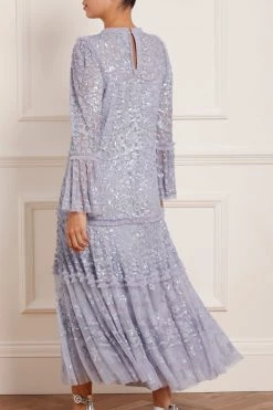 Needle & Thread Holding LTD Annie Sequin Tiered Ankle Gown