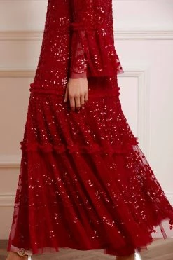 Needle & Thread Holding LTD Annie Sequin Tiered Ankle Gown All - Womenswear