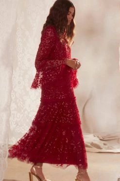 Needle & Thread Holding LTD Annie Sequin Tiered Ankle Gown All - Womenswear