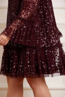 Needle & Thread Holding LTD Annie Sequin Tiered Mini Dress