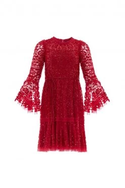 Needle & Thread Holding LTD Annie Sequin Tiered Mini Dress