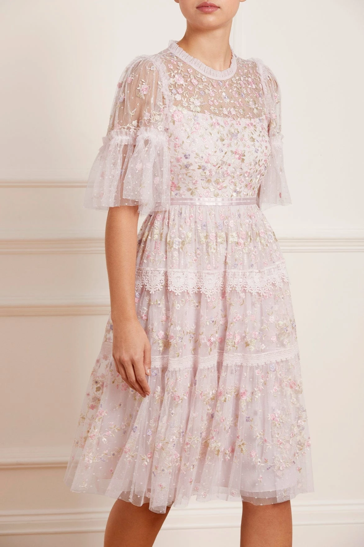 Needle & Thread Holding LTD Araminta Lace Round Neck Midi Dress New Arrivals