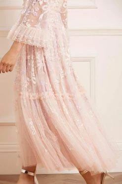 Needle & Thread Holding LTD Audrey Long Sleeve Ankle Gown