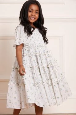 Needle & Thread Holding LTD Bijou Rose Cotton Smocked Kids Dress