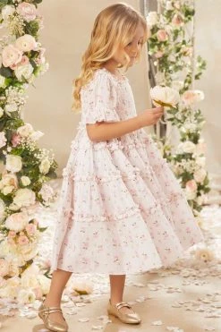 Needle & Thread Holding LTD All-Kids Bijou Rose Cotton Smocked Kids Dress