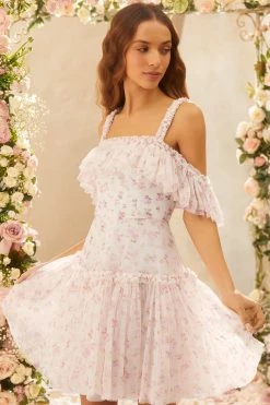 UK Needle & Thread Holding LTD Bijou Rose Off Shoulder Micro Mini Dress All - Womenswear