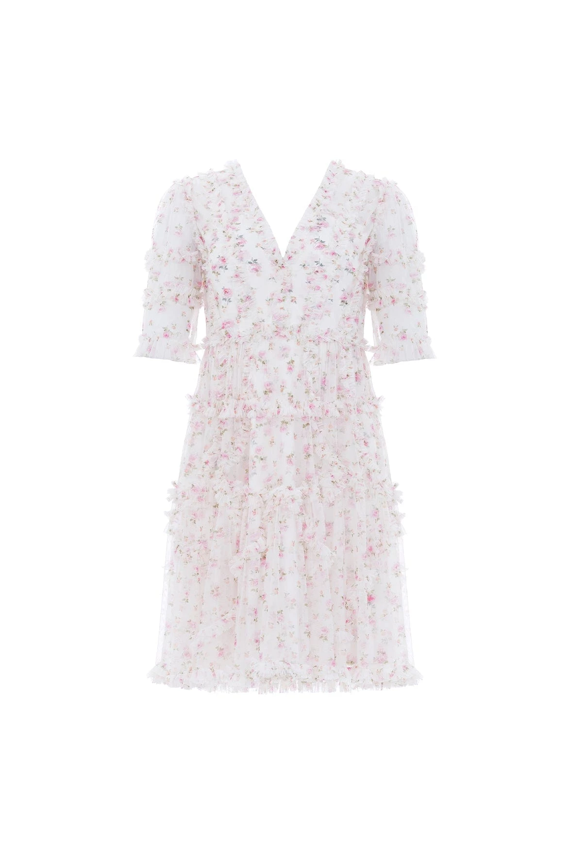 Needle & Thread Holding LTD All - Womenswear Bijou Rose Ruffle Mini Dress 2 Needle & Thread Holding LTD All - Womenswear Bijou Rose Ruffle Mini Dress