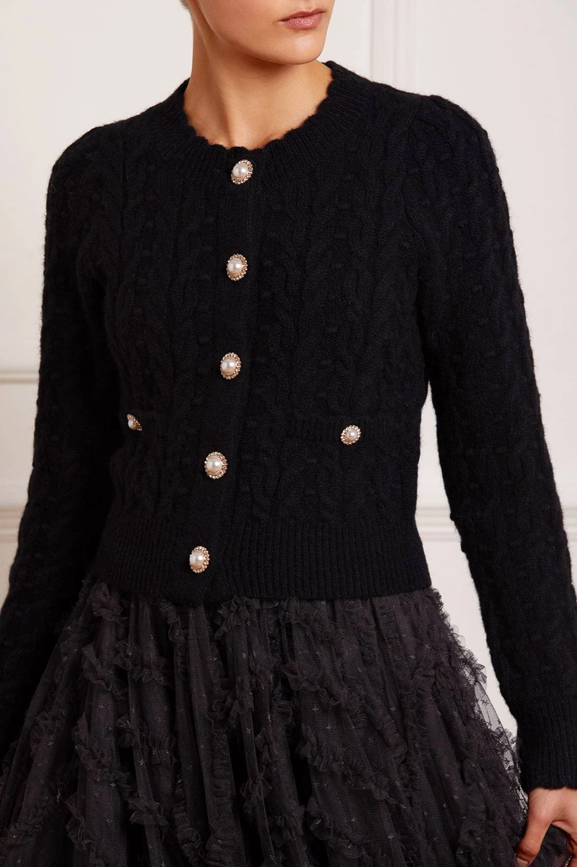 Needle & Thread Holding LTD All - Womenswear Cable Bobble Short Cardigan 3 Needle & Thread Holding LTD All - Womenswear Cable Bobble Short Cardigan