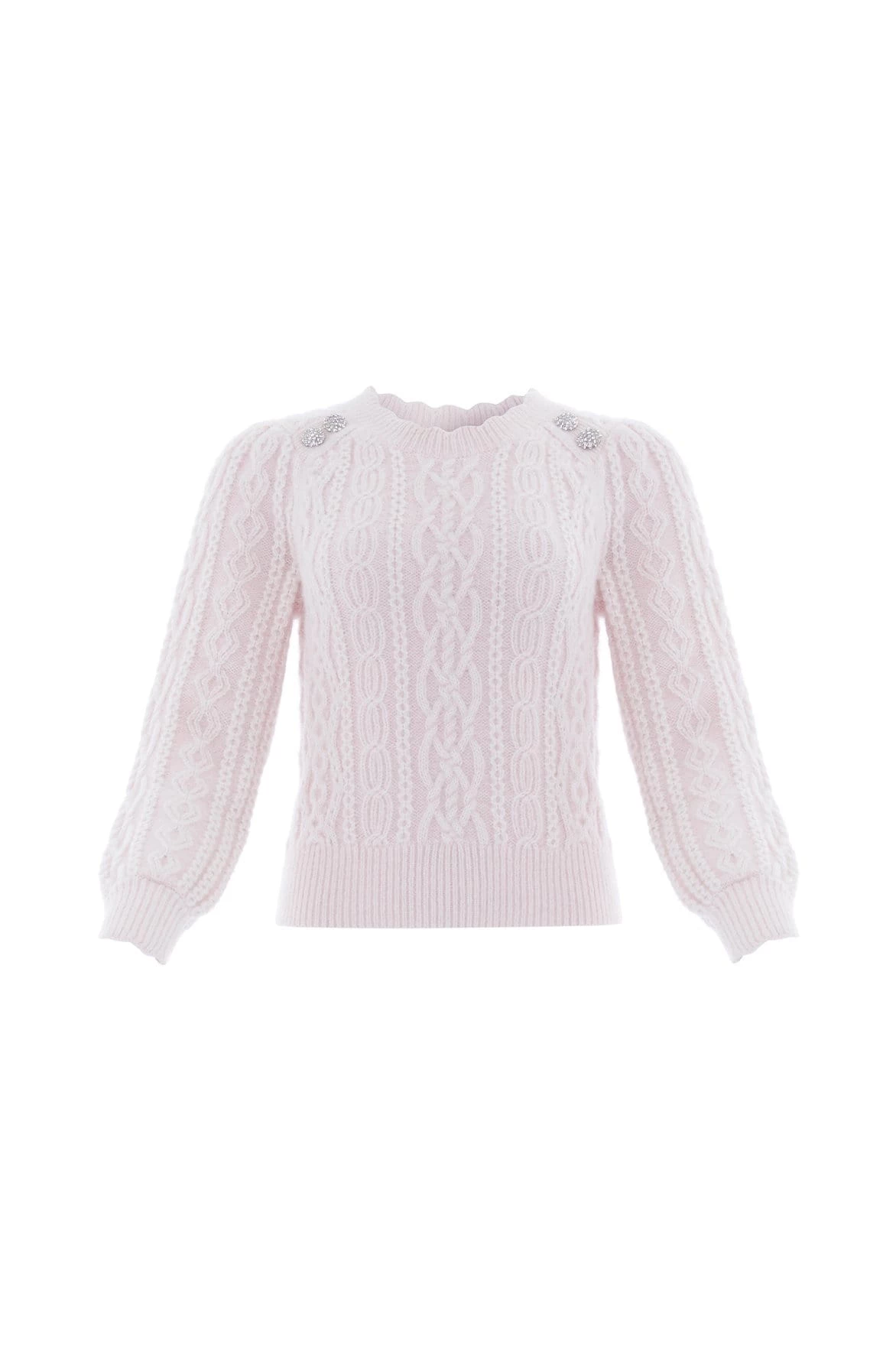 Needle & Thread Holding LTD Cable Jewelled Button Midline Jumper 2 Needle & Thread Holding LTD Cable Jewelled Button Midline Jumper