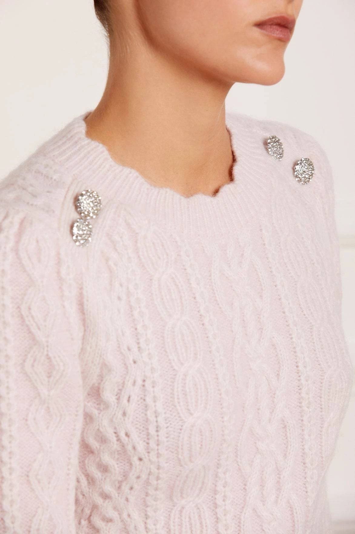 Needle & Thread Holding LTD Cable Jewelled Button Midline Jumper 5 Needle & Thread Holding LTD Cable Jewelled Button Midline Jumper