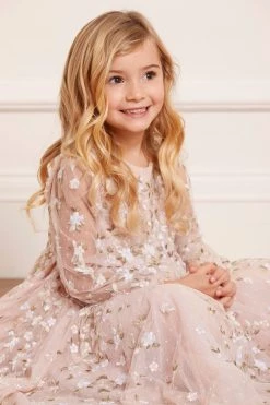 Needle & Thread Holding LTD Camellia Ditsy Long Sleeve Kids Dress All-Kids