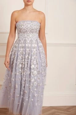 Needle & Thread Holding LTD Camellia Ditsy Strapless Corset Ankle Gown New Arrivals