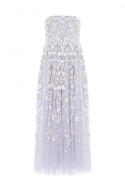 Needle & Thread Holding LTD Camellia Ditsy Strapless Corset Ankle Gown New Arrivals