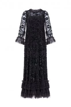 Needle & Thread Holding LTD Celia Long Sleeve Ankle Gown