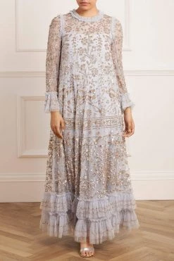 Needle & Thread Holding LTD Celia Long Sleeve Ankle Gown