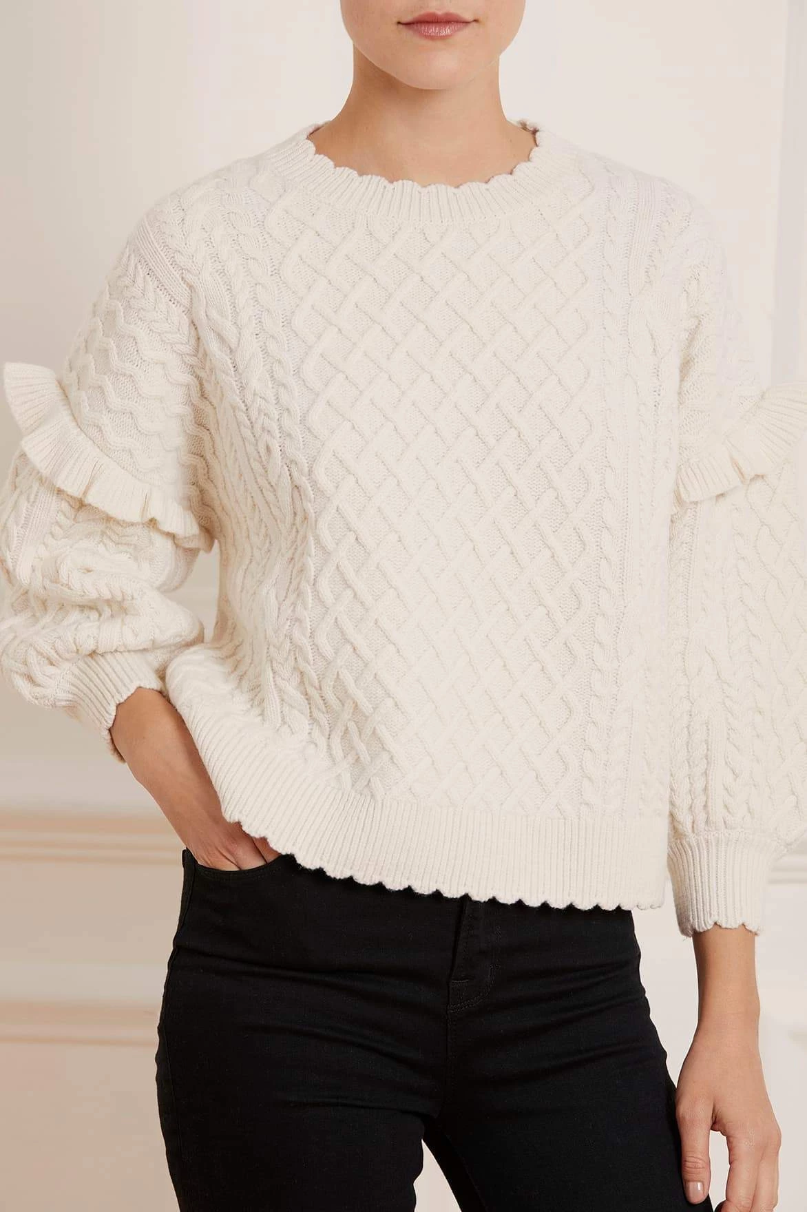 Needle & Thread Holding LTD Elsie Cable Short Jumper All - Womenswear 3 Needle & Thread Holding LTD Elsie Cable Short Jumper All - Womenswear