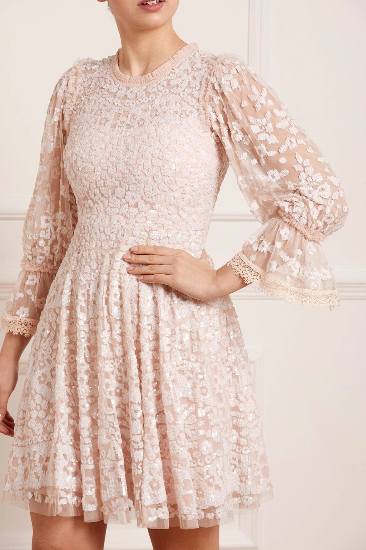 Needle & Thread Holding LTD Filigree Lace Sequin Mini Dress All - Womenswear 1 Needle & Thread Holding LTD Filigree Lace Sequin Mini Dress All - Womenswear