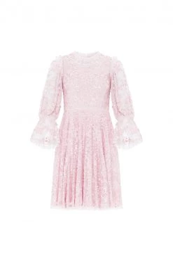 Needle & Thread Holding LTD Filigree Lace Sequin Mini Dress All - Womenswear