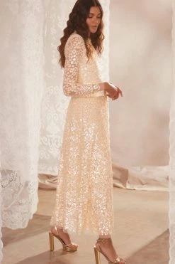 Needle & Thread Holding LTD Floral Daze Sequin Ankle Gown