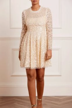 Needle & Thread Holding LTD Floral Daze Sequin Micro Mini Dress