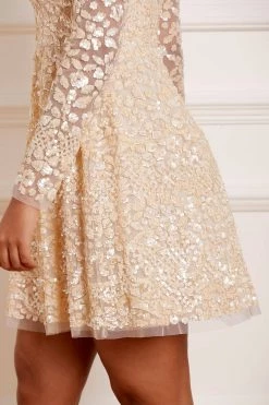 Needle & Thread Holding LTD Floral Daze Sequin Micro Mini Dress