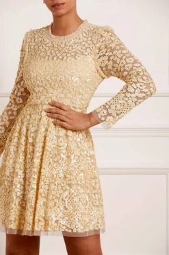 Needle & Thread Holding LTD Floral Daze Sequin Micro Mini Dress