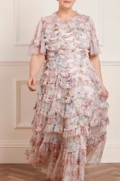 Needle & Thread Holding LTD New Arrivals Floral Wonder Ruffle Gown