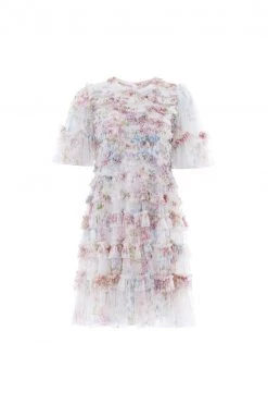 Needle & Thread Holding LTD New Arrivals Floral Wonder Ruffle Mini Dress