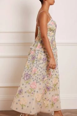 Needle & Thread Holding LTD Iris Embroidered Cami Ankle Gown