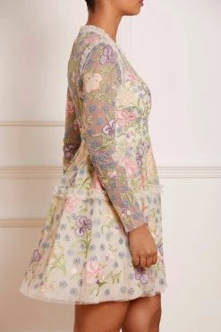 Needle & Thread Holding LTD All - Womenswear Iris Embroidered V-Neck Micro Mini Dress 12 Needle & Thread Holding LTD All - Womenswear Iris Embroidered V-Neck Micro Mini Dress