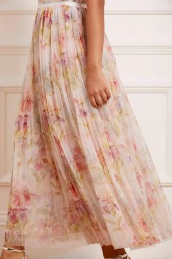 Needle & Thread Holding LTD Iris Sequin Bodice Short Sleeve Round Neck Ankle Gown All - Womenswear