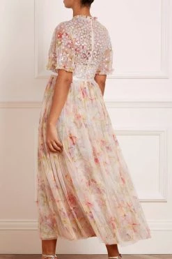 Needle & Thread Holding LTD All - Womenswear Iris Sequin Bodice Short Sleeve V-Neck Ankle Gown 16 Needle & Thread Holding LTD All - Womenswear Iris Sequin Bodice Short Sleeve V-Neck Ankle Gown