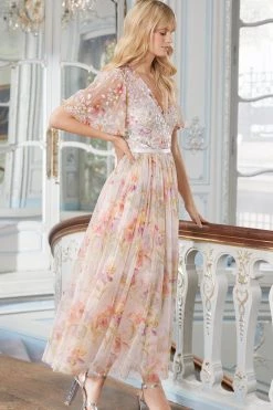 Needle & Thread Holding LTD All - Womenswear Iris Sequin Bodice Short Sleeve V-Neck Ankle Gown 17 Needle & Thread Holding LTD All - Womenswear Iris Sequin Bodice Short Sleeve V-Neck Ankle Gown