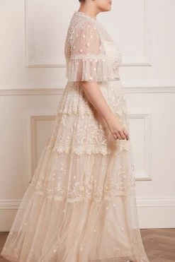 Needle & Thread Holding LTD Midsummer Lace Round Neck Gown