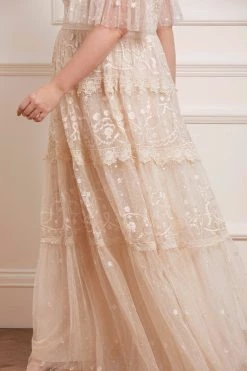 Needle & Thread Holding LTD Midsummer Lace Round Neck Gown