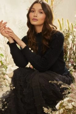 Needle & Thread Holding LTD Mixed Stitch Crochet Trim Short Jumper